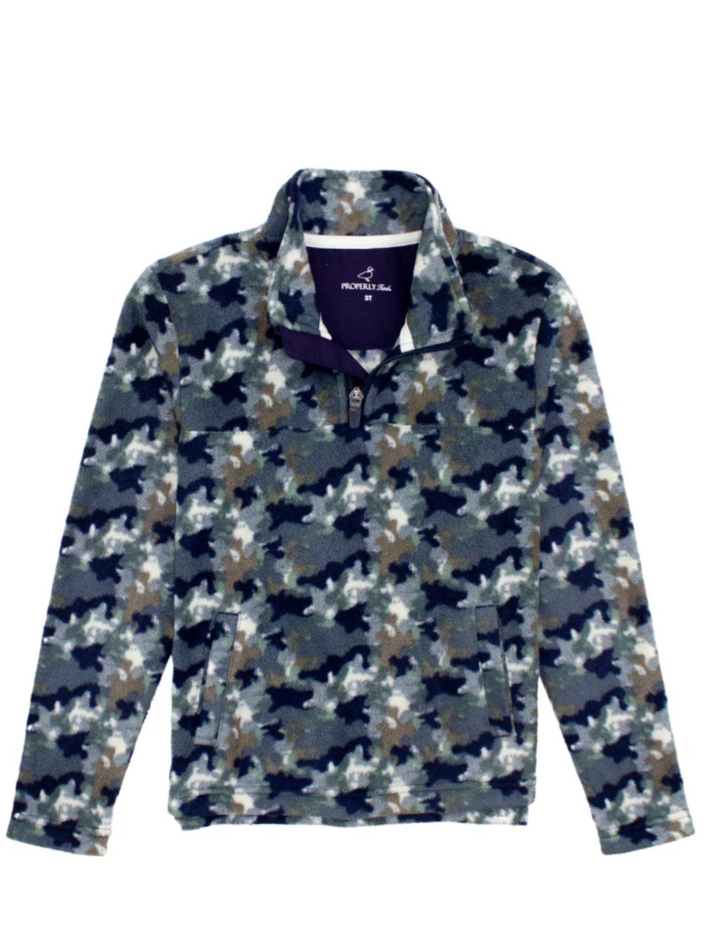 Properly Tied Micro fleece Delta Backwater Camo Pullover